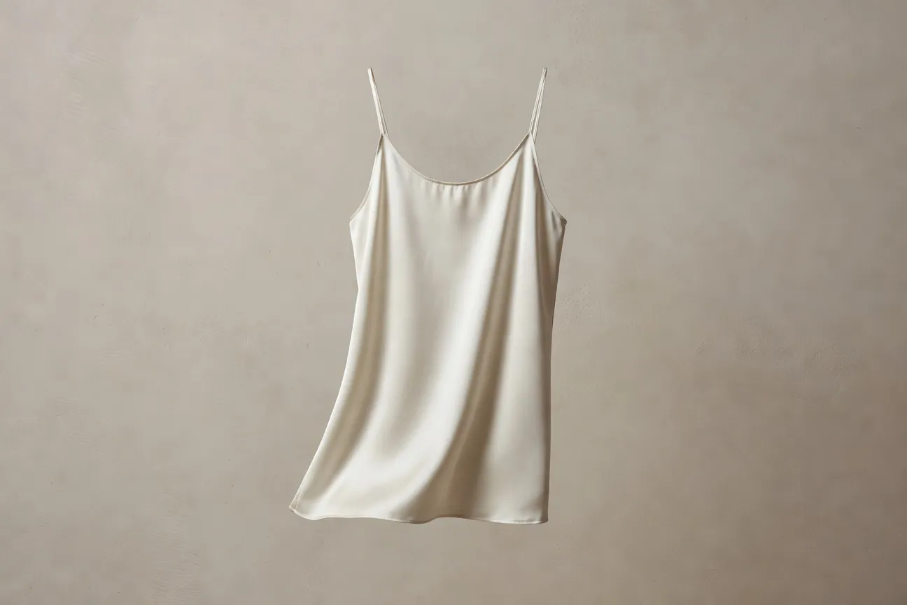 Velora silk tank top draped elegantly